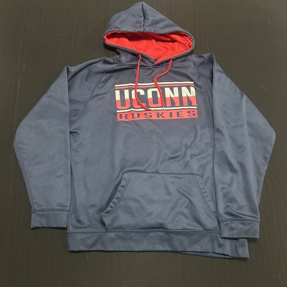 Colosseum UConn Huskies Hoodie Sweatshirt Men's XL Navy Blue Drawstring Graphic